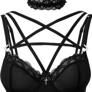 KILLSTAR blade Lace Pentagram Bra Size XL